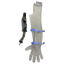 Butcher Cut Resistant Long Cuff Stainless Steel Mesh Arm Guard Sleeve Gloves